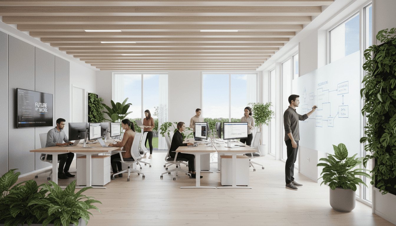 Team collaborating on a digital transformation project