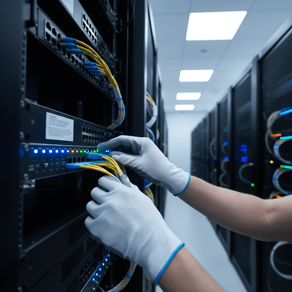 Technician performing preventive system maintenance